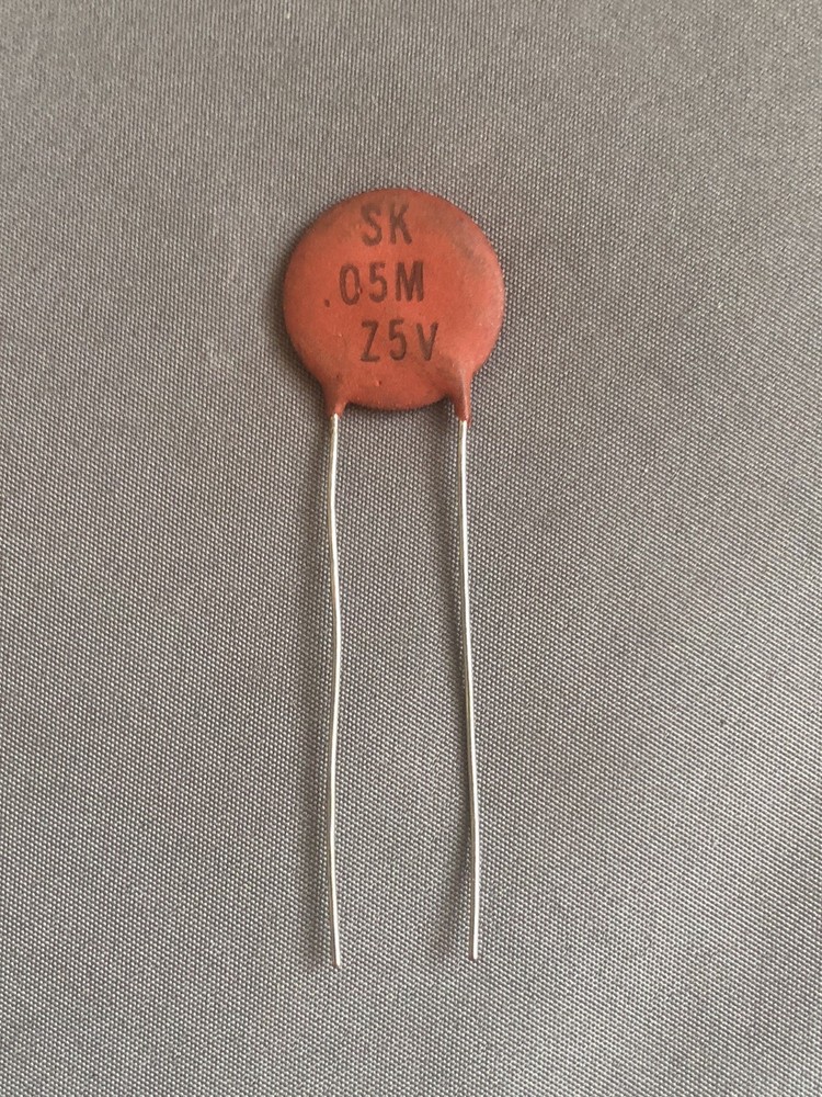 Original NOS 1960s SK .05 uF 50V capacitor 20% ceramic disc dime tone cap Fender