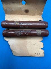 Lot of 4 Vintage Tubular Wirewound Power Resistors Ohmite RW33G500 RE
