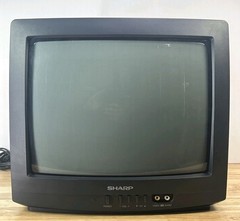 Sharp Vintage CRT Television 13J-M100 w/ Front AV RCA Audio/Video Inputs