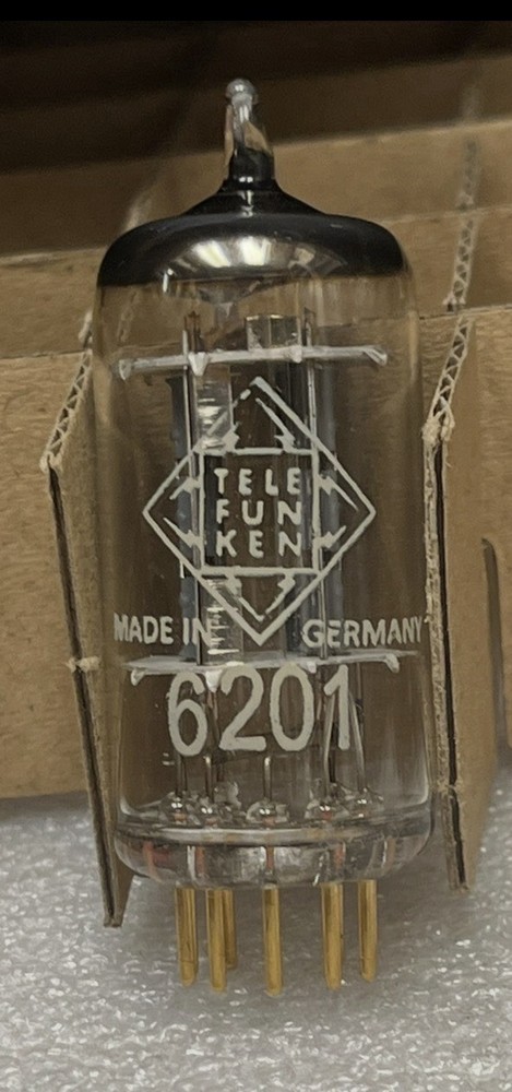 RARE GOLD PIN NOS TELEFUNKEN 6201 TUBE SIM TO ECC801s WEST GERMANY Audio valve
