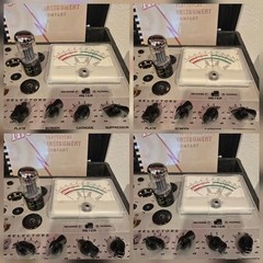 WESTINGHOUSE 6SN7 GTB TUBE 1963 TOUGH DOGS 2 HOLE GRAY PLATES MATCHING SET NIB