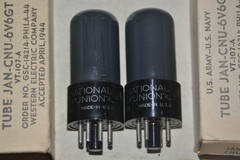 1944 Strong Matched Pair NOS NIB National Union VT107A JAN CNU 6V6GT Tubes