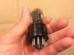 Vintage 1943 RCA 12SN7GT Black Plate Clear Glass Tube USA Tested Good Balanced