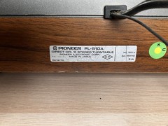 Vintage Pioneer PL‑510A Direct Drive Turntable – For Parts or Repair