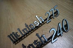 McINTOSH MC240 BLACK+BRUSHED LOGO EMBLEM LABEL BADGE – New Reproduction for DIY