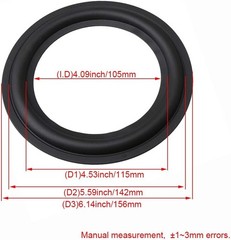 2PCS 6.5″ Black Speaker Surround Kits Rubber Woofer Repair US