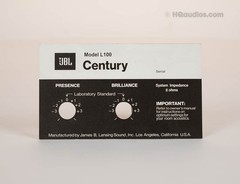 Pair of JBL L100 Century Aluminum Label Badges Replacement 1-Year Warranty