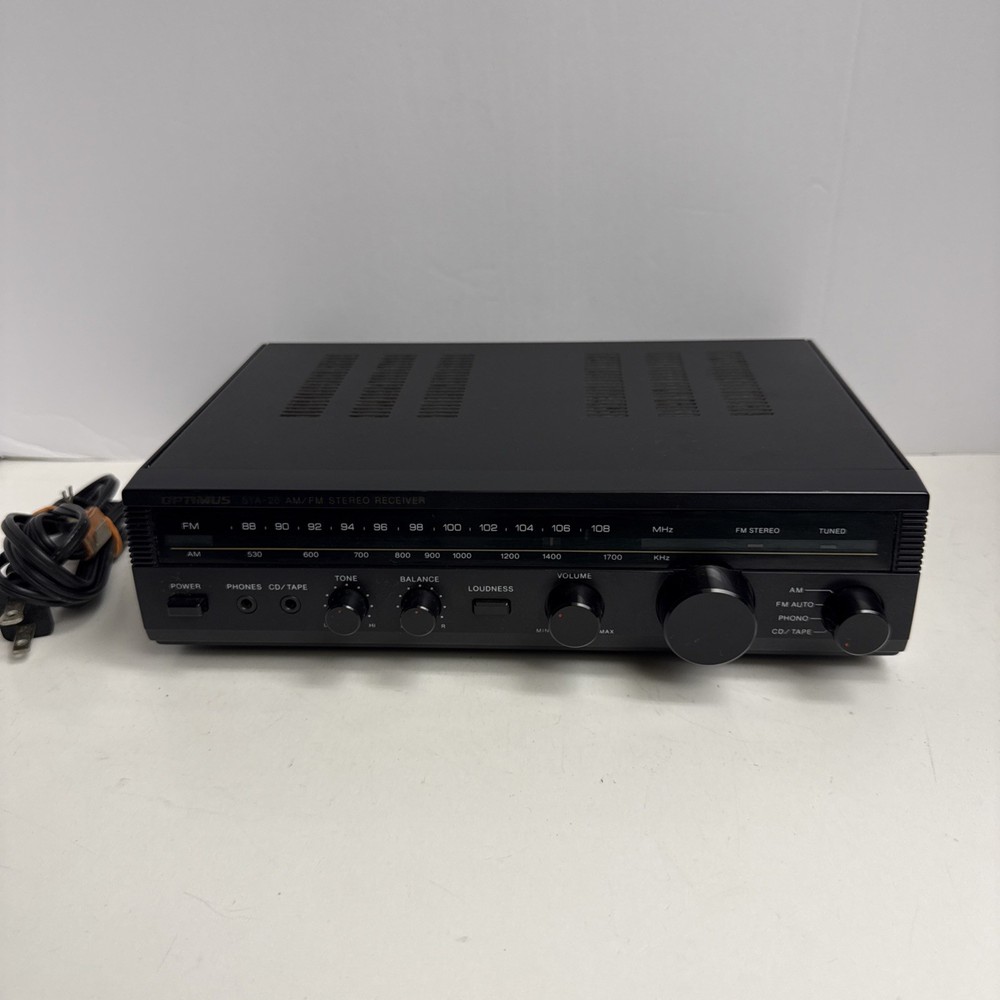 RadioShack Optimus 31-1979 STA-20 Phono AM/FM Stereo Receiver Tested & Working
