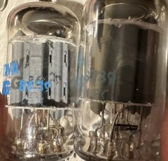 NOS Pair PhilipsECG 7025 12AX7WA ECC83 Long Plates Ring Getter 12AX7