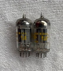 One matched pr. BECKMAN (SYLVANIA USA) 5963 TUBES ( = 12AU7) tube codes match