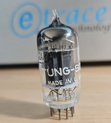 12AX7 TUNG SOL JTL 17MM BLACK PLATE VINTAGE AUDIO TUBE (1951) *eTRACER* #12C33