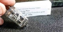 50s GE 12ax7 Long Grey Plate Horseshoe-Getter 100/100 each side
