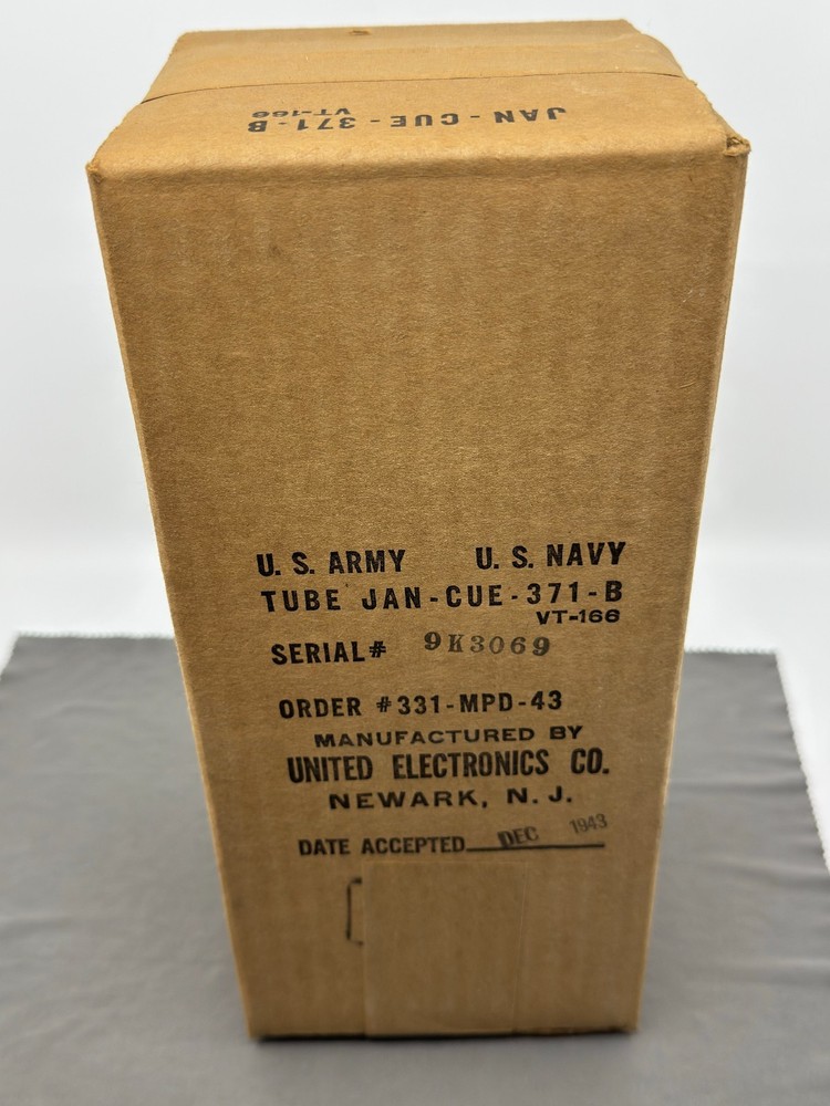 (1) New Sealed Box United Electronics JAN-CUE-371-B VT-166 Rectifier 1943