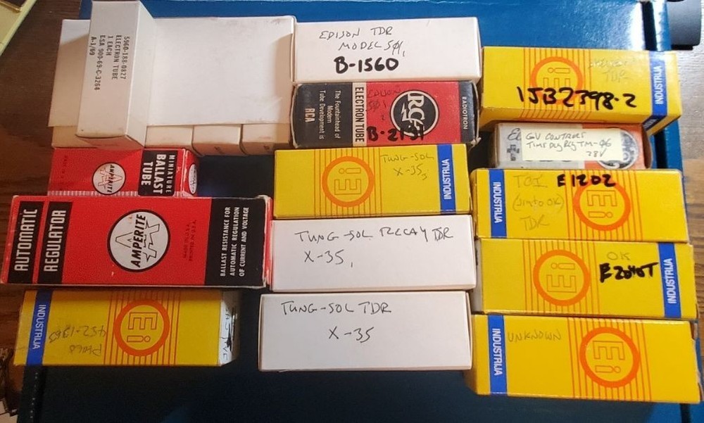 Collection of (18) Time Delay Tubes Amperite Edison Tung-Sol TCI ++