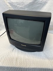 Panasonic CT-13R3W CRT TV 1998 Gaming Tested Works Coaxial Input Only W/ Remote