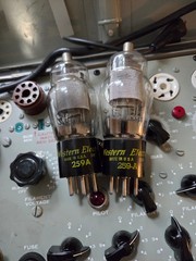 Matched Pair of Western Electric 259-A Tubes TV-7D/U Tested