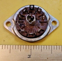 Sylvania® Micanol 9 Pin Tube Socket • Bottom • 3/4″ Hole • 1-1/8″ Hole Centers