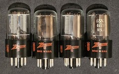 ZENITH 6SN7 GTB TUBE RED CROWN PREMIUM AUDIO CHROMED HALOS MATCHED QUAD (4) FOUR