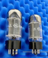 TWO GE 6CA7 EL34 Tubes /Amplitrex 👍/ STRONG PLATE CURRENTS / OO Disc Getter ’83