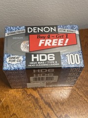 NOS Denon HD6 100 Minute Type II High Bias Blank Cassettes (5) Made in Japan