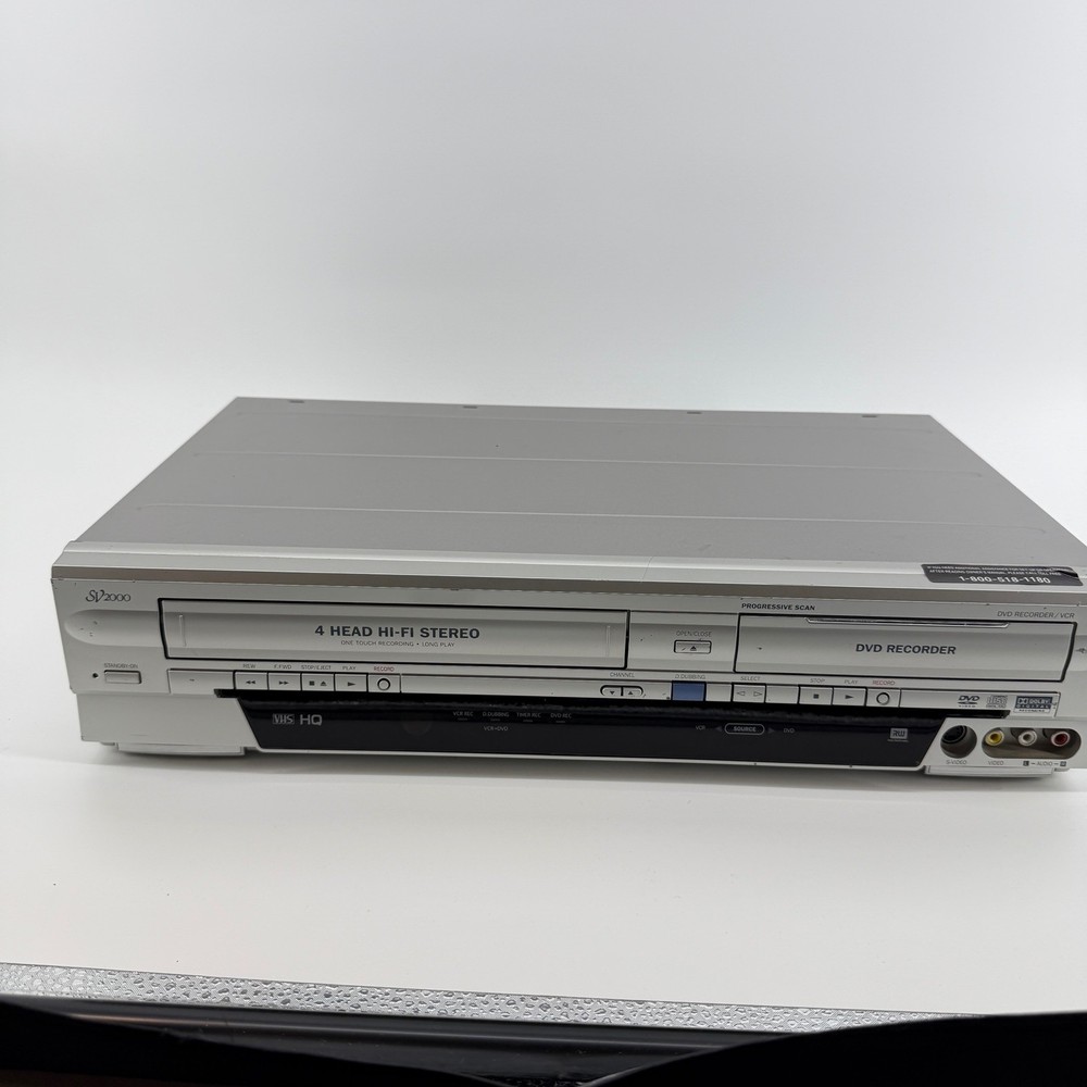 SV2000 WV20V6 DVD Recorder VCR Combo 4 Head Hi-Fi Progressive TESTED NO REMOTE