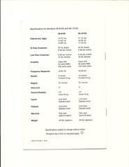 Velodyne Subwoofer Owner’s Manual User Guide Models VA-810x VA-1012X