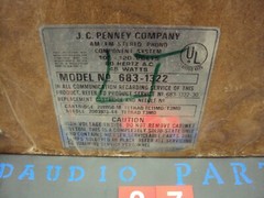 J C Penny 683-1322 Bottom Panel/Mounting Screws/Feet. Parting Out 683-1322.