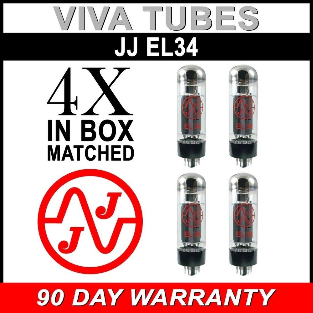 Brand New Matched Quad (4) JJ EL34 6CA7 Fully Tested Guaranteed Vacuum Tubes