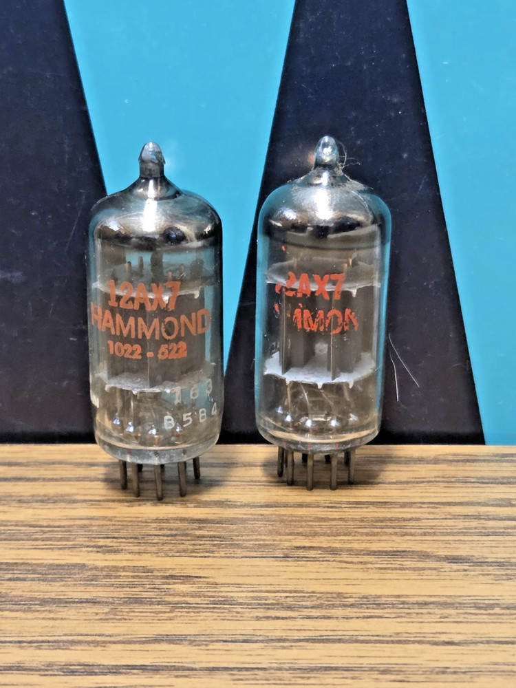 12AX7 Tube Pair Mullard Short Plate O-Get Blackburn UK Test Strong 85 % Hammond