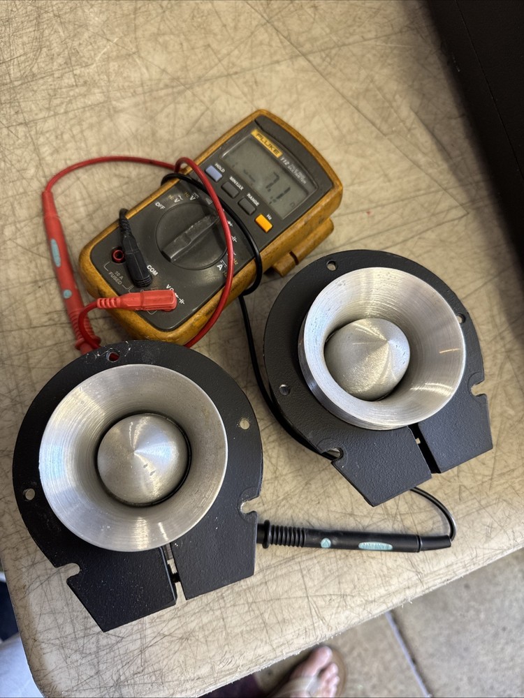 JBL 075 8 ohm Bullet Tweeters Pair Tested /Red Seals intact w/ Mount Rings, Nice