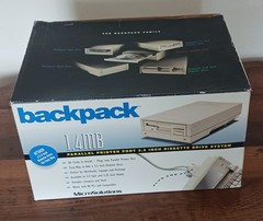 MicroSolutions BackPack 3.5″ Floppy Drive 1.44MB Model 014350 w/ DOS 6.22 driver