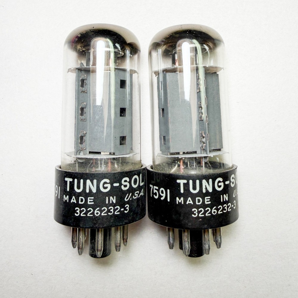 Tung-Sol 7591 Made in USA by Sylvania Matched Pair NOS Tubes Boxes Tested TV-7