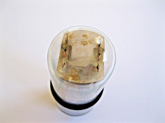KEN-RAD 6SN7GT/VT231 TALL, CLEAR GLASS VACUUM TUBE BLACK PLATE TV-7 TESTED.