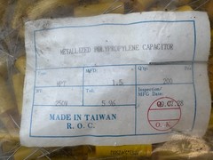 Bag of 200 new 1.5 uf 250v Yellow Film Capacitors Guaranteed Taiwan