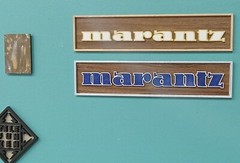 Marantz Sign Gold & Black Lettering on Hand Painted ‘Marble’ background STUNNING