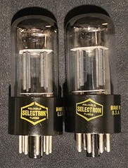 RCA SELECTRON 6SN7 GTB TUBE 1957 TALL BOYS CHROME TOPPED HALO MATCHING SET NIB