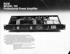 c1977 BGW Model 100 Professional Power Amplifier Dealer Brochure HiFi Audio