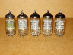 LOT OF 5 MULLARD 12AX7/ECC83 TUBES I61 TYPE (1959-1964 SHORT PLATE) LOW TEST