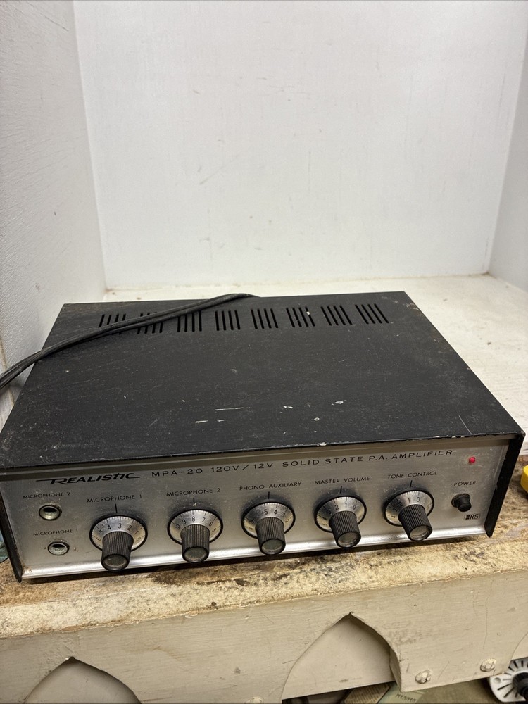 Vtg Realistic MPA-20 Solid State PA Amplifier Mod 32-2020B No Mic Untested Read