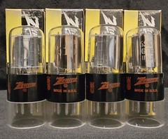 ZENITH 6SN7 GTB TUBE RED CROWN PREMIUM AUDIO CHROMED HALOS MATCHED QUAD (4) FOUR