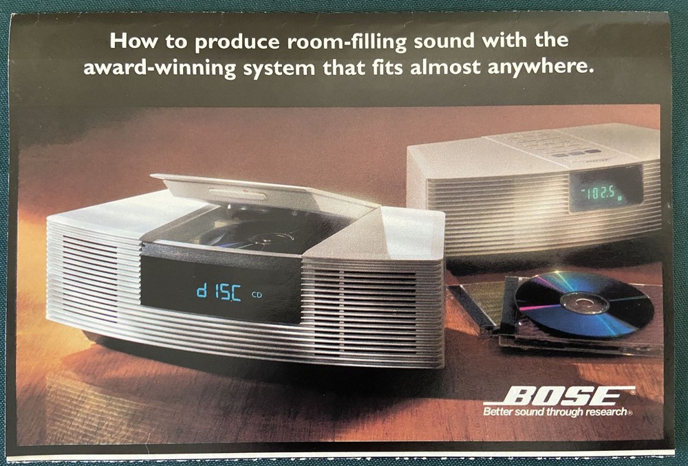 Bose Wave CD Player Brochure and Order Blank Paper Ephemera