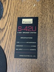 Vintage Sansui cloth grill from cabinet S-42U