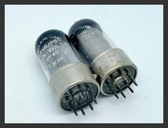 2 x NOS? Philips EF40 Metal Base Test GOOD L9B Solid DIsk Getter Vacuum Tube
