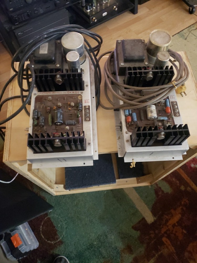 Pair Of Rogers S-100 And S-100A transistor amplifier mono from old organ