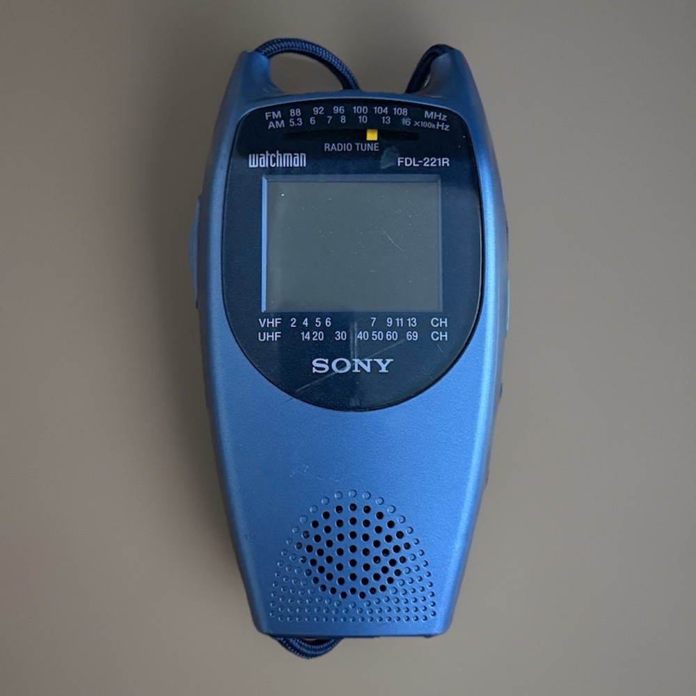 Sony Watchman FDL-221R 2.2″ Color LCD Television Combo FM/AM Radio (BLUE) TESTED