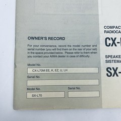 AIWA LCX-70M Owner’s Instruction Manual Operating Compact Disc Stereo