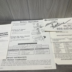 Hitachi VT-2010A VHS Video Deck Instruction Manual and Original Documentation