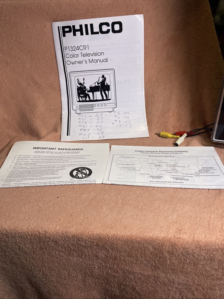 Philco P1324CR1 Owners Manual Vintage Retro