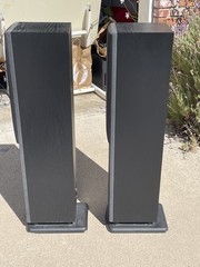Polk Audio RT800 Vintage 1980s Stand Speakers Pair Black Gray 3.5 ft Tower Works