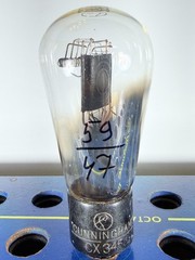 Cunningham Type CX 345 45 Globe Balloon Engraved Base Tested Good Tube